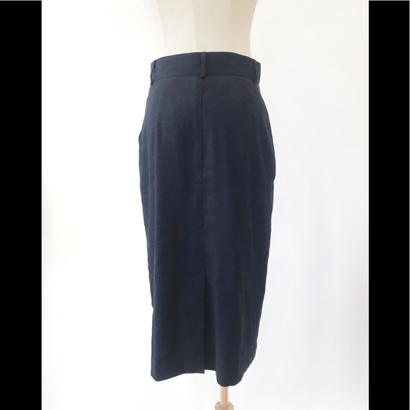 Talbots Navy Linen Midi Pencil Skirt 4P It… - Picture 4 of 5